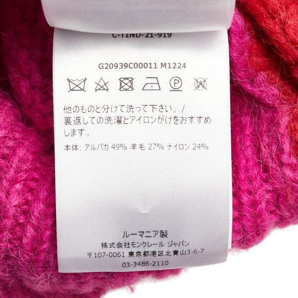 モンクレール ロゴワッペン セーター サイズ:S ピンク レッド アルパカ ウール レディース MONCLER 【中古】