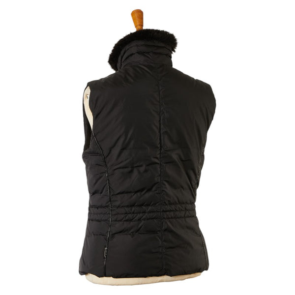 モンクレール ロゴ ダウンベスト ブラック ナイロン ポリエステル レディース MONCLER 【中古】