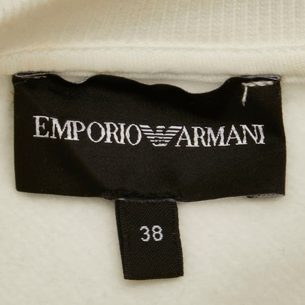 アルマーニ マンガベア スウェットトレーナー サイズ:38 ホワイト ネイビー マルチカラー コットン ポリエステル レディース ARMANI 【中古】