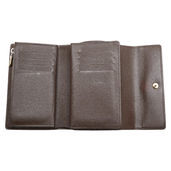 ルイ ヴィトン ダミエ ポルトフォイユ アレクサンドラ 二つ折り財布 N63067 ブラウン PVC レディース LOUIS VUITTON 【中古】