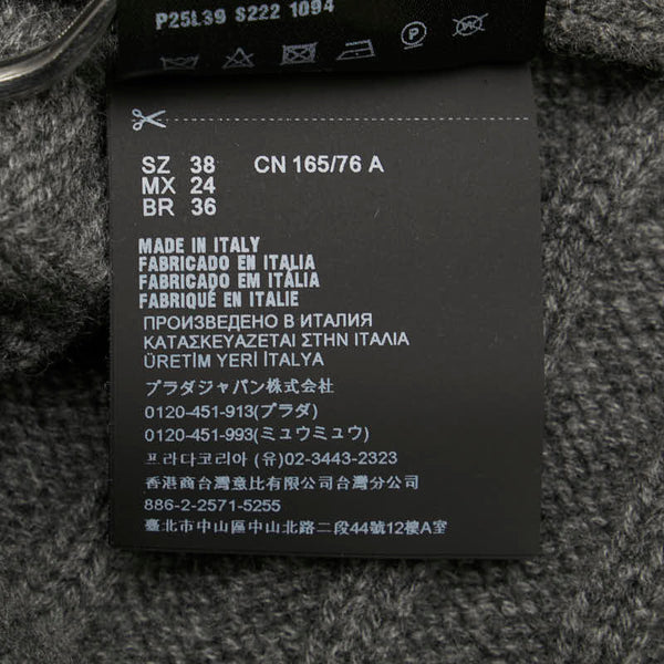 プラダ ニット カーディガン サイズ：38 グレー カシミヤ レディース PRADA 【中古】