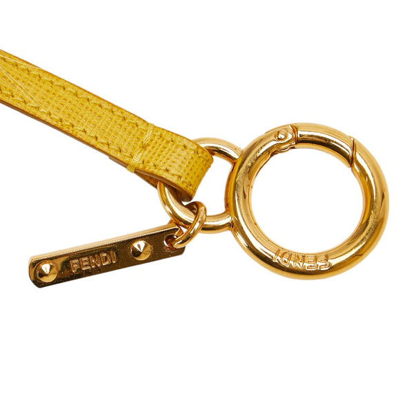 フェンディ ポンポンチャーム キーリング キーホルダー チャーム イエロー ファー レディース FENDI 【中古】