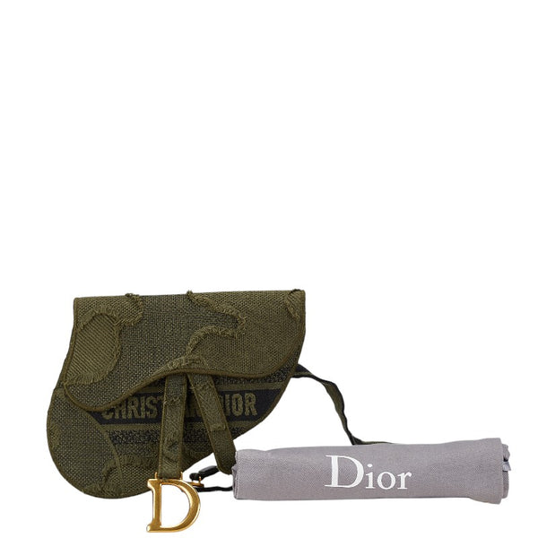 ディオール ロゴ サドルバッグ ショルダーバッグ ウエストバッグ S5632CWAH カーキグリーン キャンバス レディース Dior 【中古】