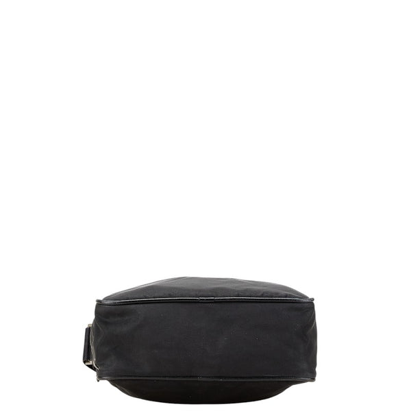 プラダ 三角ロゴプレート テスート ショルダーバッグ ブラック ナイロン レザー レディース PRADA 【中古】