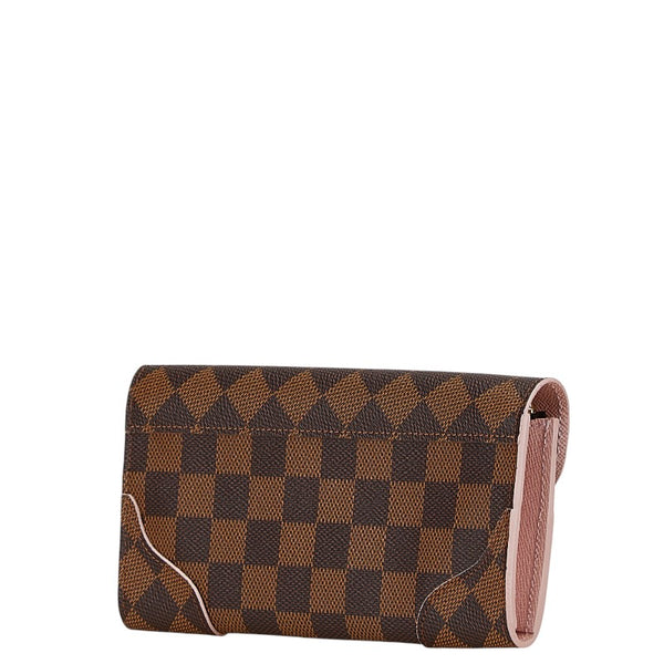 ルイ ヴィトン ダミエ ポルトフォイユ カイサ 長財布 N61227 ローズバレリーヌ ピンク PVC レザー レディース LOUIS VUITTON 【中古】