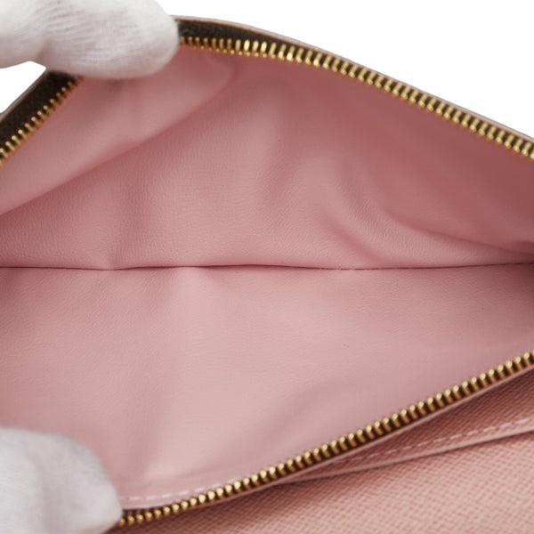 ルイ ヴィトン ダミエ ポルトフォイユ カイサ 長財布 N61227 ローズバレリーヌ ピンク PVC レザー レディース LOUIS VUITTON 【中古】