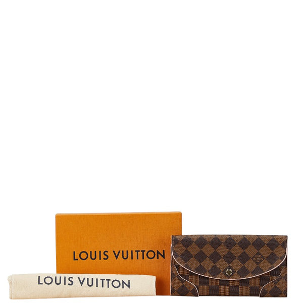 ルイ ヴィトン ダミエ ポルトフォイユ カイサ 長財布 N61227 ローズバレリーヌ ピンク PVC レザー レディース LOUIS VUITTON 【中古】