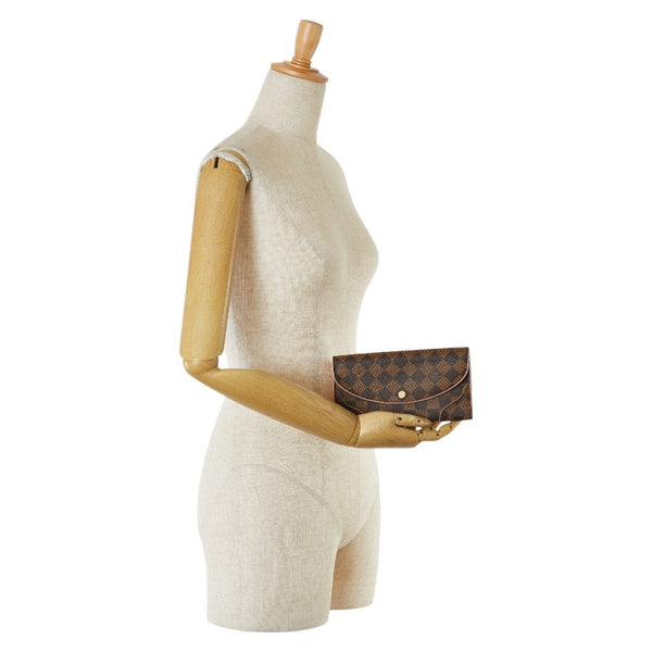 ルイ ヴィトン ダミエ ポルトフォイユ カイサ 長財布 N61227 ローズバレリーヌ ピンク PVC レザー レディース LOUIS VUITTON 【中古】