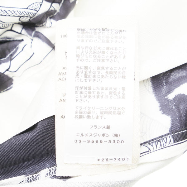 エルメス シェーヌダンクル ボトムス ハーフパンツ サイズ：34 ホワイト ブラック シルク レディース HERMES 【中古】