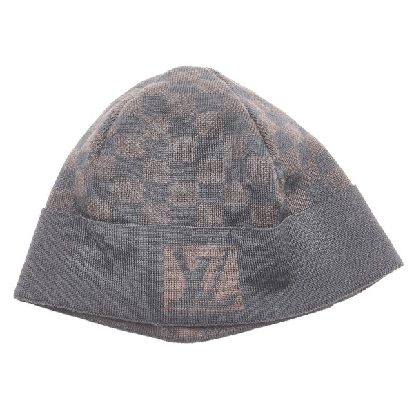 ルイ ヴィトン ダミエ ボネ プティ ニットキャップ 帽子 402330 ブラック ブラウン ウール レディース LOUIS VUITTON 【中古】