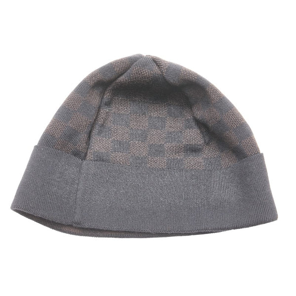 ルイ ヴィトン ダミエ ボネ プティ ニットキャップ 帽子 402330 ブラック ブラウン ウール レディース LOUIS VUITTON 【中古】