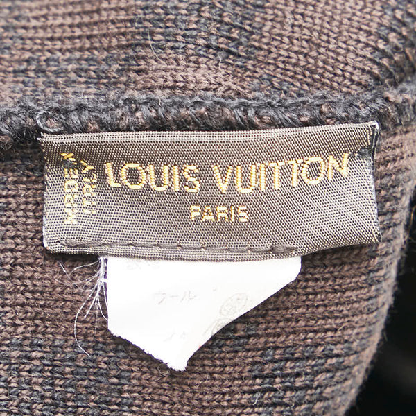 ルイ ヴィトン ダミエ ボネ プティ ニットキャップ 帽子 402330 ブラック ブラウン ウール レディース LOUIS VUITTON 【中古】