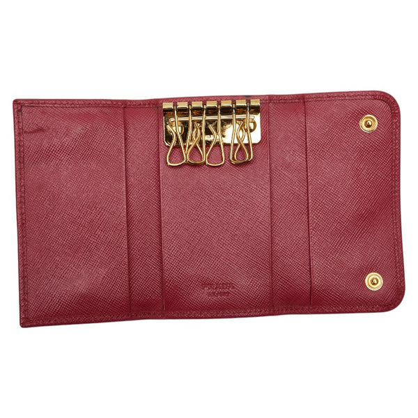 プラダ 6連 キーケース 1PG222 ピンク サフィアーノレザー レディース PRADA 【中古】