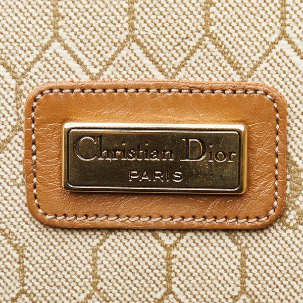 ディオール ハニカム ショルダーバッグ ベージュ ブラウン キャンバス レザー レディース Dior 【中古】