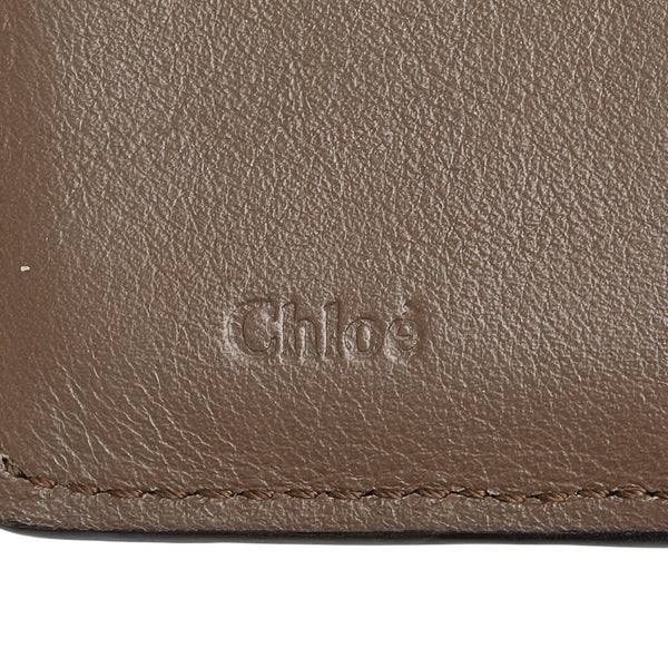 クロエ クロコ型押し 三つ折り財布 ブラウン レザー レディース Chloe 【中古】
