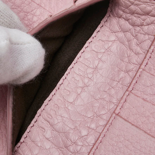 フェンディ セレリア ピーカブー 二つ折り財布 ピンク レザー レディース FENDI 【中古】