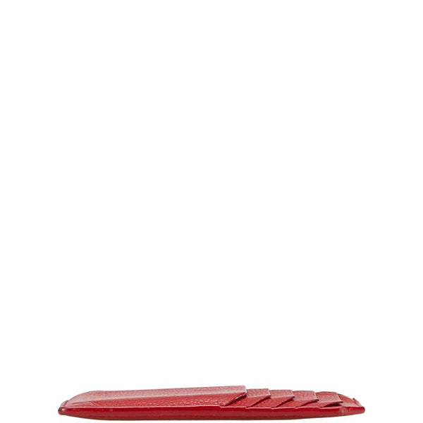 サンローラン カードケース レッド レザー レディース SAINT LAURENT 【中古】