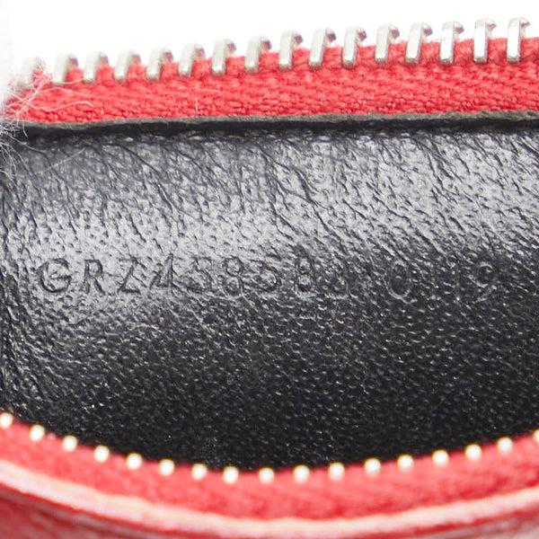 サンローラン カードケース レッド レザー レディース SAINT LAURENT 【中古】