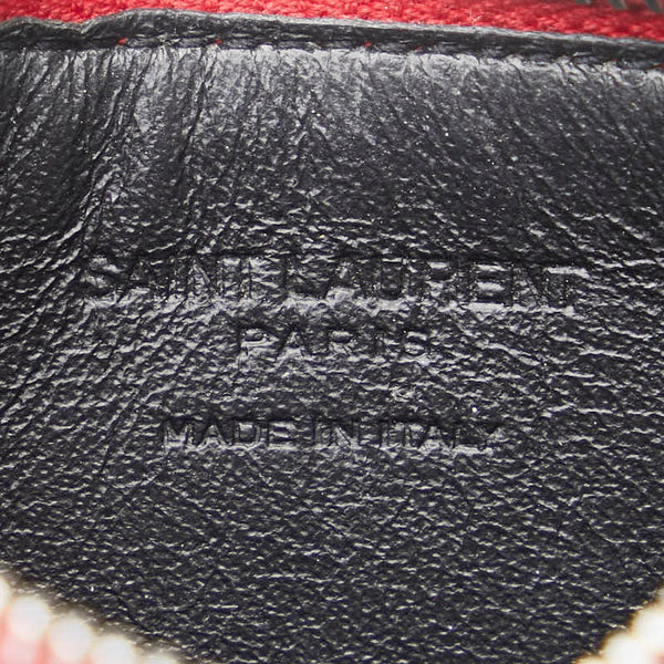 サンローラン カードケース レッド レザー レディース SAINT LAURENT 【中古】