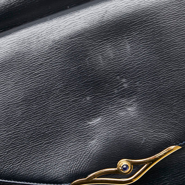 カルティエ サファイア ショルダーバッグ ブラック レザー レディース CARTIER 【中古】