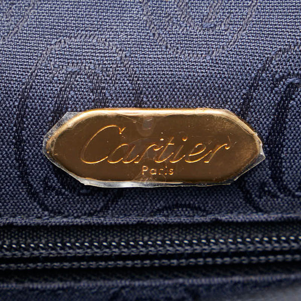 カルティエ サファイア ショルダーバッグ ブラック レザー レディース CARTIER 【中古】