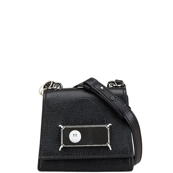 マルタンマルジェラ カレンダー ミニ ショルダーバッグ ブラック レザー レディース MARTIN MARGIELA 【中古】
