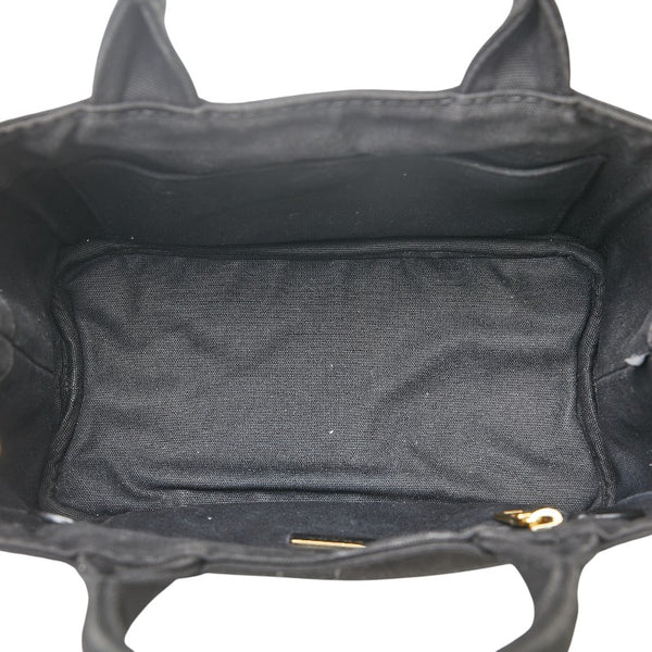 プラダ カナパ 三角ロゴプレート ハンドバッグ ショルダーバッグ 2WAY ブラック キャンバス レディース PRADA 【中古】