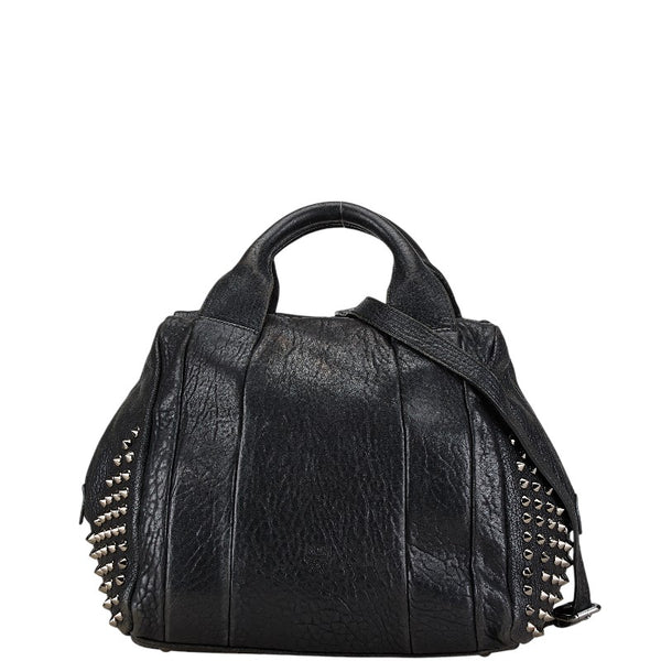 エム シー エム スタッズ ハンドバッグ ショルダーバッグ 2WAY ブラック レザー レディース MCM 【中古】