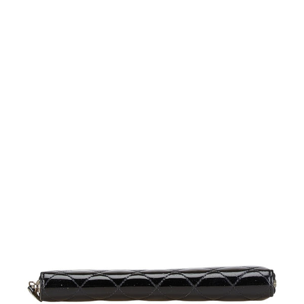シャネル ブリリアント マトラッセ ココマーク ラウンドファスナー 長財布 ブラック エナメル レディース CHANEL 【中古】