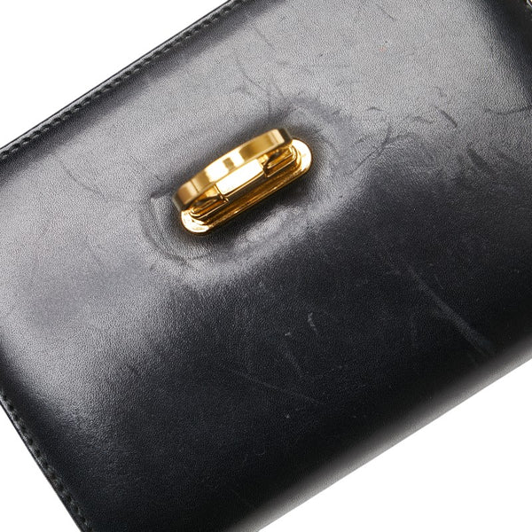 サルヴァトーレフェラガモ ガンチーニ ショルダーバッグ ブラック レザー レディース Salvatore Ferragamo 【中古】