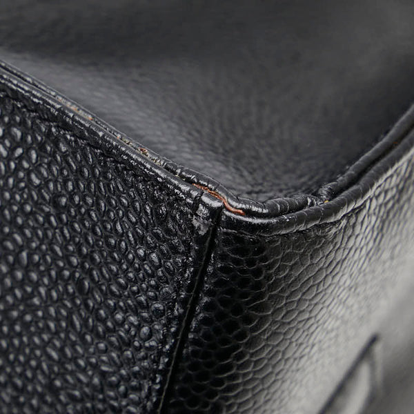 シャネル ココマーク チェーン ショルダーバッグ トートバッグ ブラック キャビアスキン レディース CHANEL 【中古】