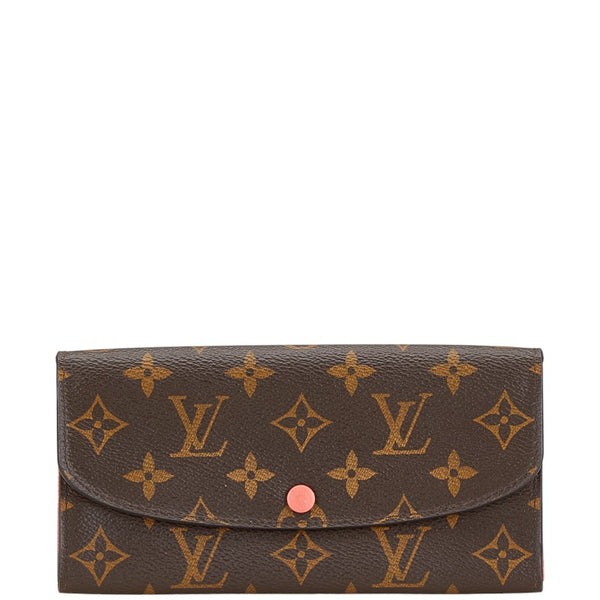 ルイ ヴィトン モノグラム ポルトフォイユ エミリー 長財布 M60696 ピモン ブラウン PVC レザー レディース LOUIS VUITTON 【中古】