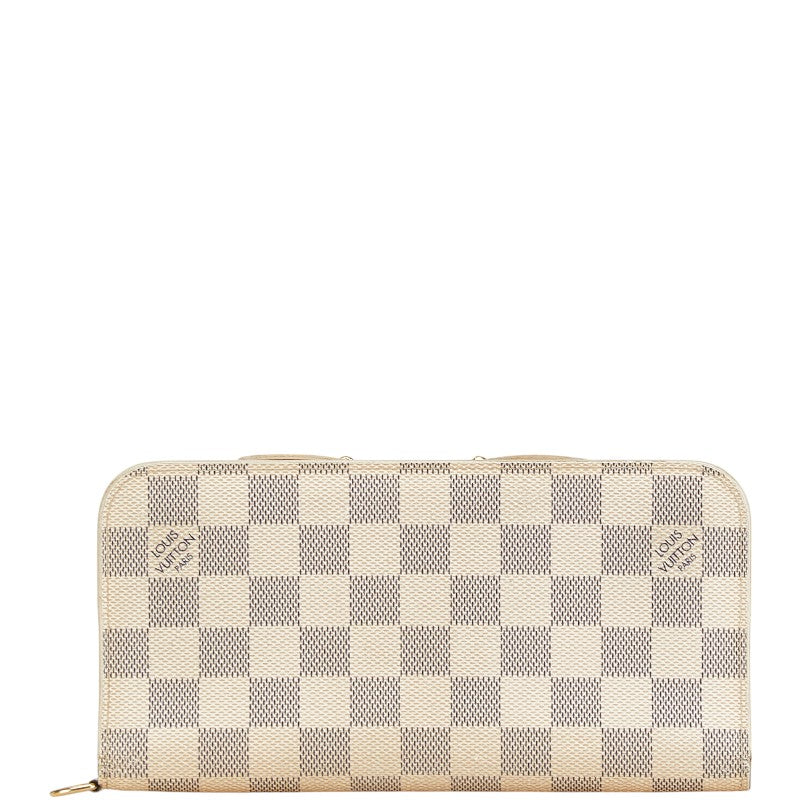 ルイ ヴィトン ダミエ アズール ポルトフォイユ アンソリット 長財布 N63072 ホワイト レザー レディース LOUIS VUITTON 【中古】