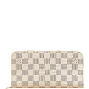 ルイ ヴィトン ダミエ アズール ポルトフォイユ アンソリット 長財布 N63072 ホワイト レザー レディース LOUIS VUITTON 【中古】