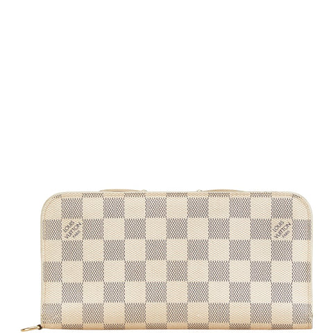ルイ ヴィトン ダミエ アズール ポルトフォイユ アンソリット 長財布 N63072 ホワイト レザー レディース LOUIS VUITTON 【中古】