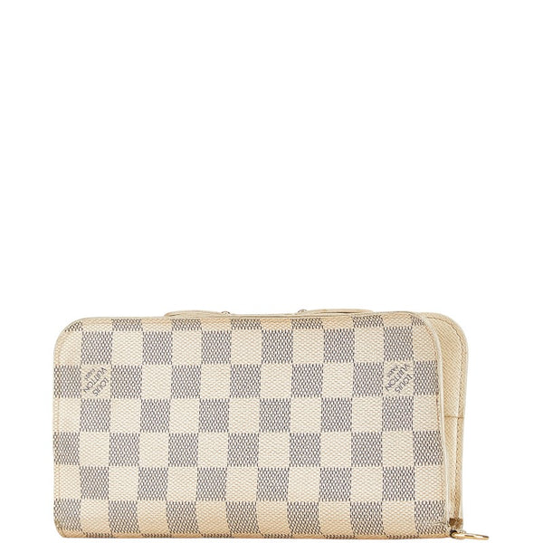 ルイ ヴィトン ダミエ アズール ポルトフォイユ アンソリット 長財布 N63072 ホワイト レザー レディース LOUIS VUITTON 【中古】