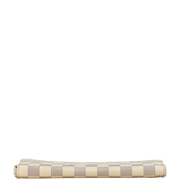 ルイ ヴィトン ダミエ アズール ポルトフォイユ アンソリット 長財布 N63072 ホワイト レザー レディース LOUIS VUITTON 【中古】