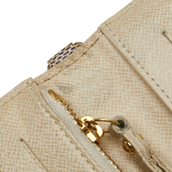 ルイ ヴィトン ダミエ アズール ポルトフォイユ アンソリット 長財布 N63072 ホワイト レザー レディース LOUIS VUITTON 【中古】