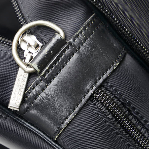 バーバリー ノバチェック ビジネスバッグ ブラック ナイロン レザー レディース BURBERRY 【中古】