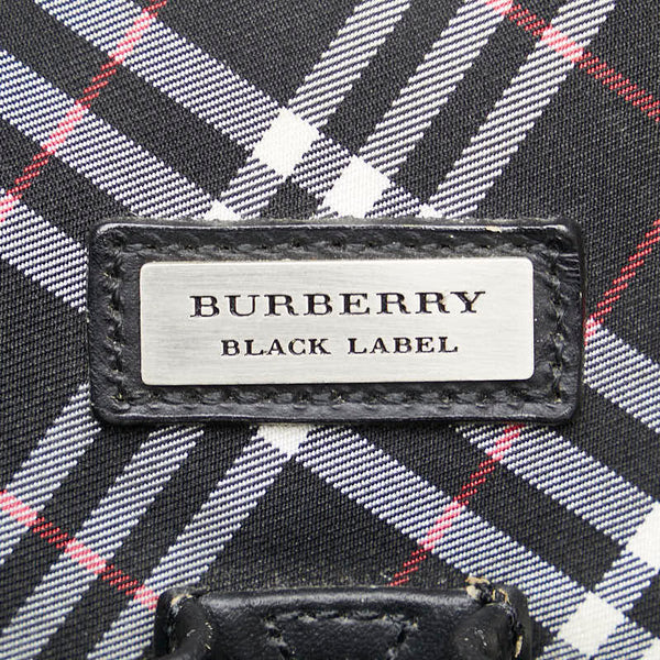 バーバリー ノバチェック ビジネスバッグ ブラック ナイロン レザー レディース BURBERRY 【中古】