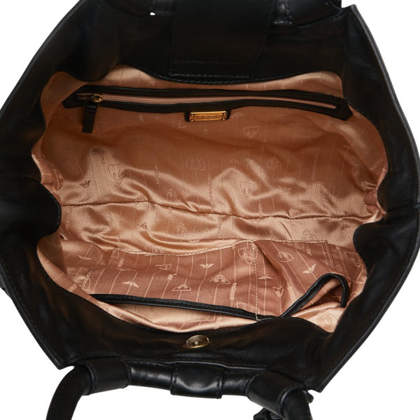 アルマーニ フリンジ トートバッグ ブラック レザー レディース ARMANI 【中古】