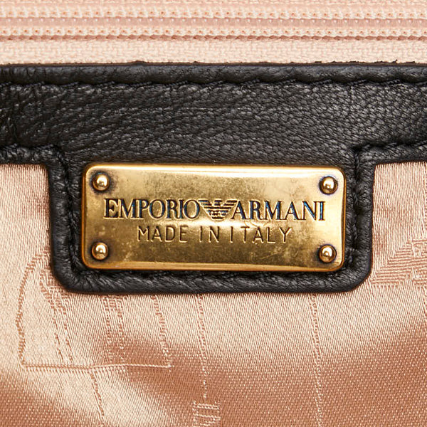 アルマーニ フリンジ トートバッグ ブラック レザー レディース ARMANI 【中古】