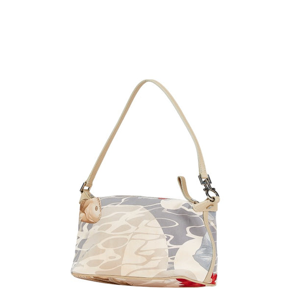 サルヴァトーレフェラガモ ガンチーニ 花 魚 ハンドバッグ ワンショルダーバッグ AU-21 3912 ホワイト ナイロン レザー レディース Salvatore Ferragamo 【中古】