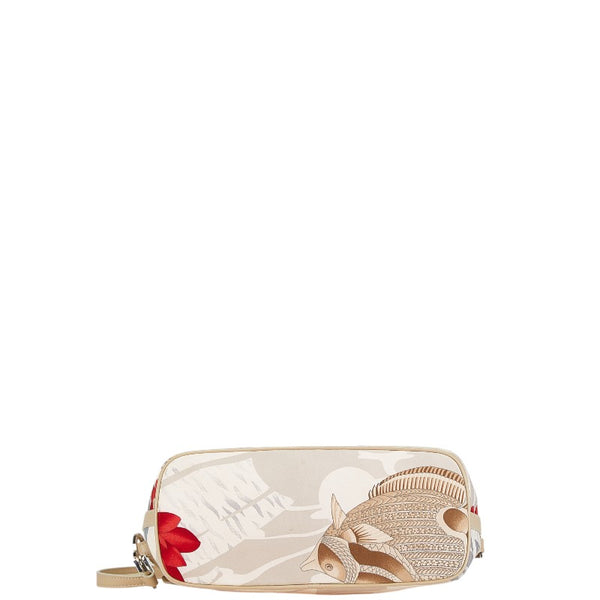 サルヴァトーレフェラガモ ガンチーニ 花 魚 ハンドバッグ ワンショルダーバッグ AU-21 3912 ホワイト ナイロン レザー レディース Salvatore Ferragamo 【中古】