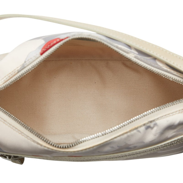 サルヴァトーレフェラガモ ガンチーニ 花 魚 ハンドバッグ ワンショルダーバッグ AU-21 3912 ホワイト ナイロン レザー レディース Salvatore Ferragamo 【中古】