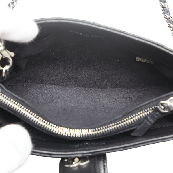 シャネル ココマーク マトラッセ チェーン 斜め掛け ミニショルダーバッグ ブラック ラムスキン レディース CHANEL 【中古】