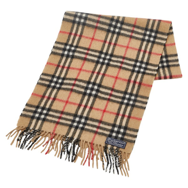 バーバリー ノバチェック マフラー ベージュ マルチカラー カシミヤ レディース BURBERRY 【中古】