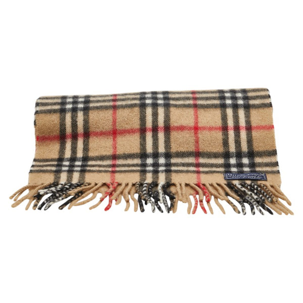 バーバリー ノバチェック マフラー ベージュ マルチカラー カシミヤ レディース BURBERRY 【中古】