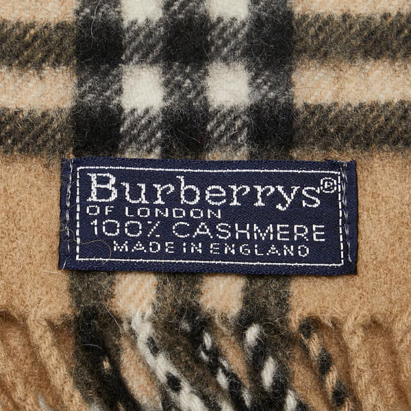 バーバリー ノバチェック マフラー ベージュ マルチカラー カシミヤ レディース BURBERRY 【中古】