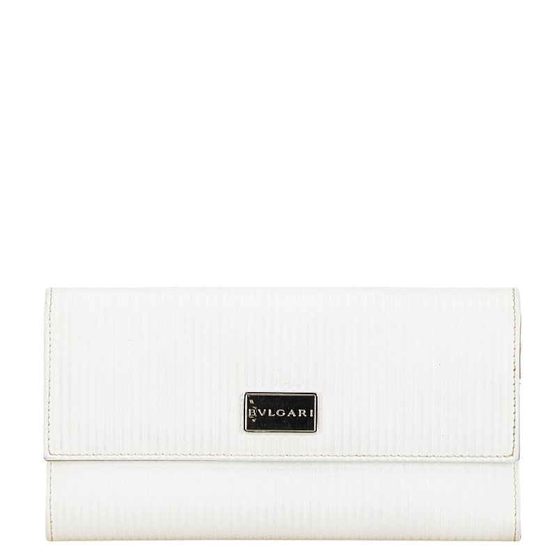 ブルガリ ミレリゲ 長財布 ホワイト レザー レディース BVLGARI 【中古】